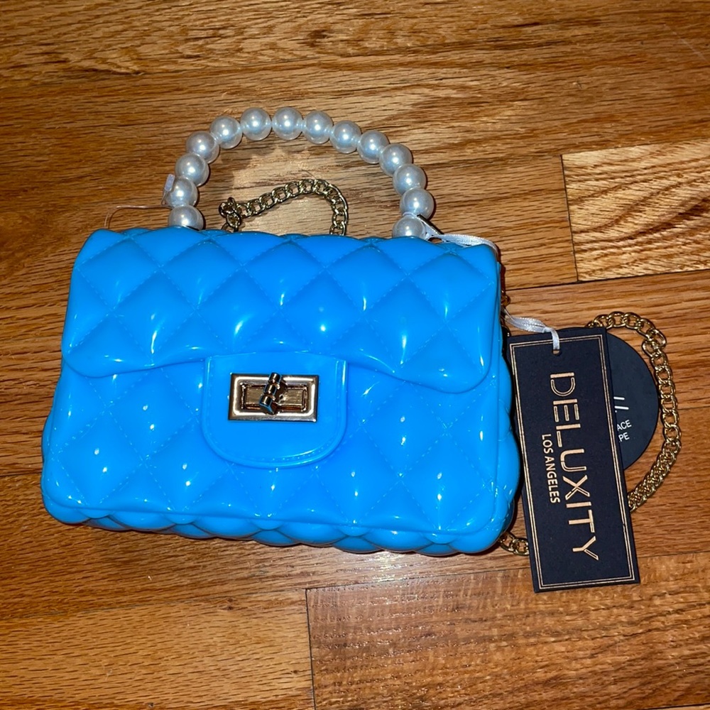 Blue latex mini bag